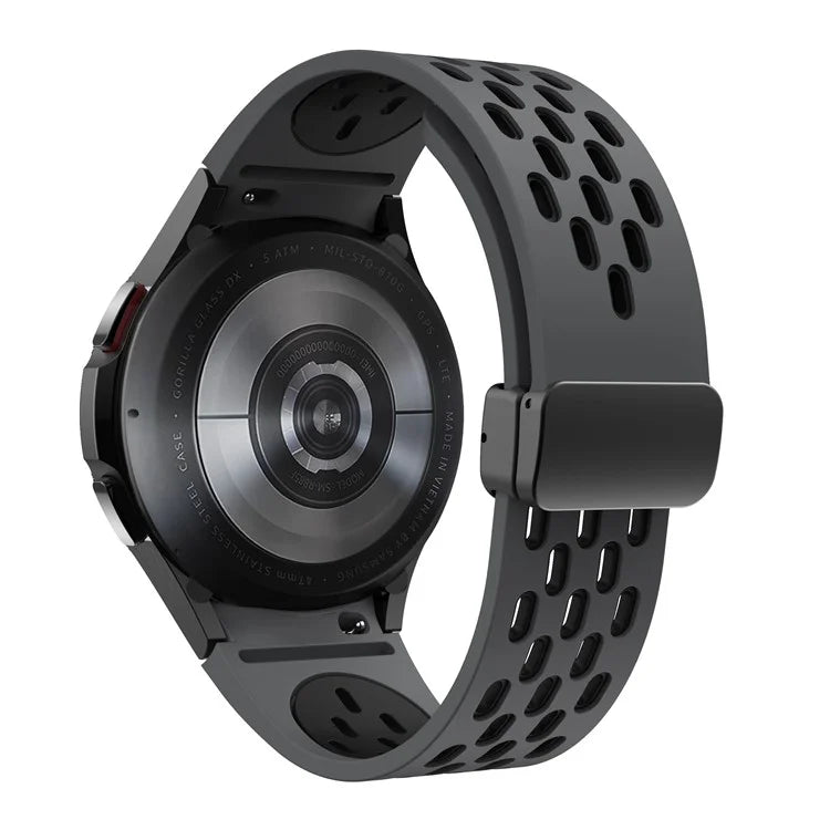 For Samsung Galaxy Watch6 40mm / Watch6 44mm / Watch6 Classic 43mm Silicone Watchband Black Buckle Strap