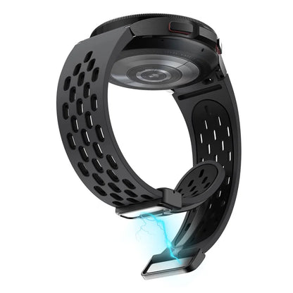 For Samsung Galaxy Watch6 40mm / Watch6 44mm / Watch6 Classic 43mm Silicone Watchband Black Buckle Strap