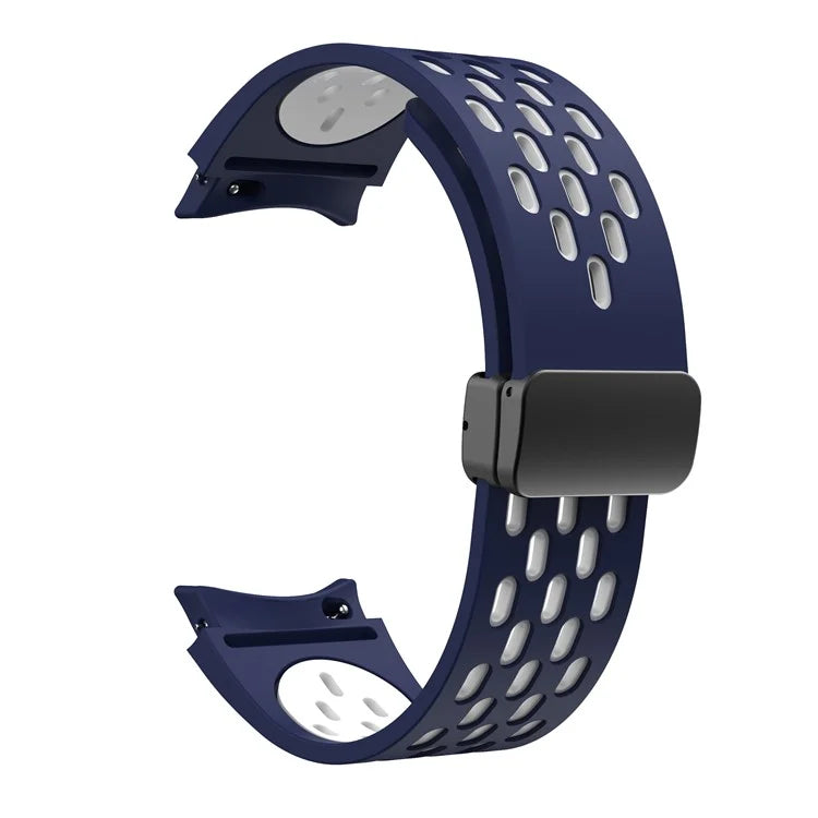 For Samsung Galaxy Watch6 40mm / Watch6 44mm / Watch6 Classic 43mm Silicone Watchband Black Buckle Strap