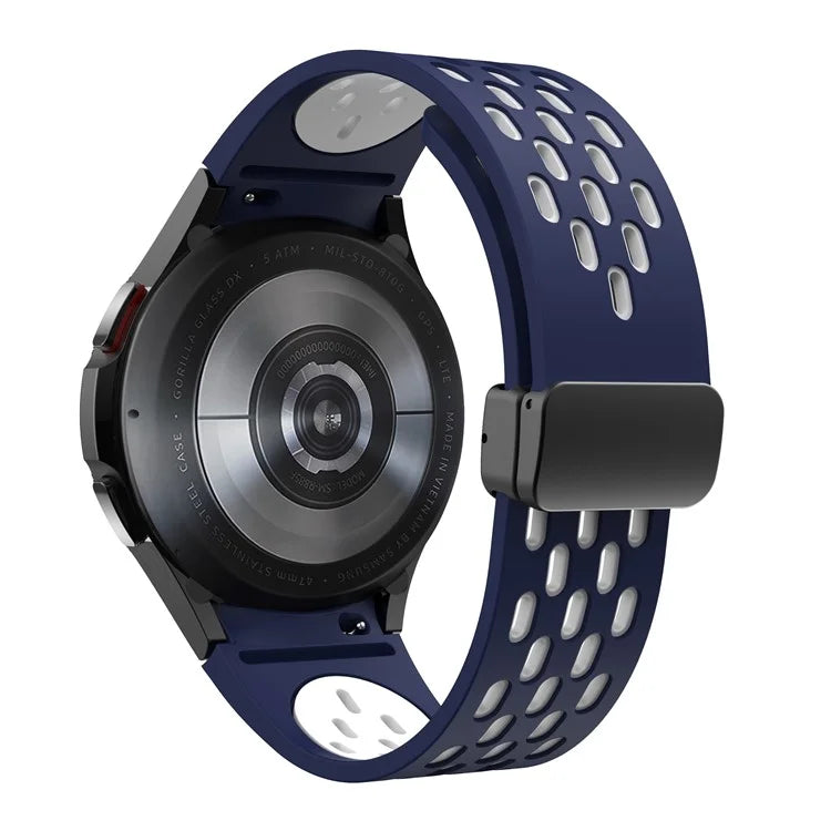 For Samsung Galaxy Watch6 40mm / Watch6 44mm / Watch6 Classic 43mm Silicone Watchband Black Buckle Strap