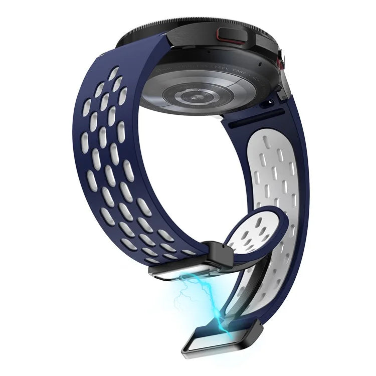 For Samsung Galaxy Watch6 40mm / Watch6 44mm / Watch6 Classic 43mm Silicone Watchband Black Buckle Strap