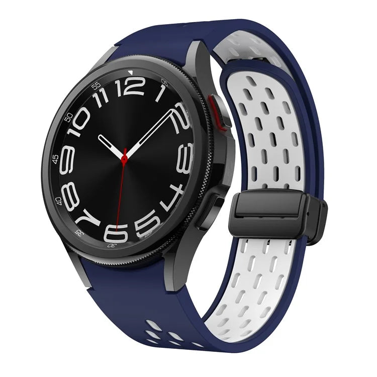For Samsung Galaxy Watch6 40mm / Watch6 44mm / Watch6 Classic 43mm Silicone Watchband Black Buckle Strap