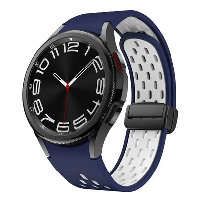For Samsung Galaxy Watch6 40mm / Watch6 44mm / Watch6 Classic 43mm Silicone Watchband Black Buckle Strap