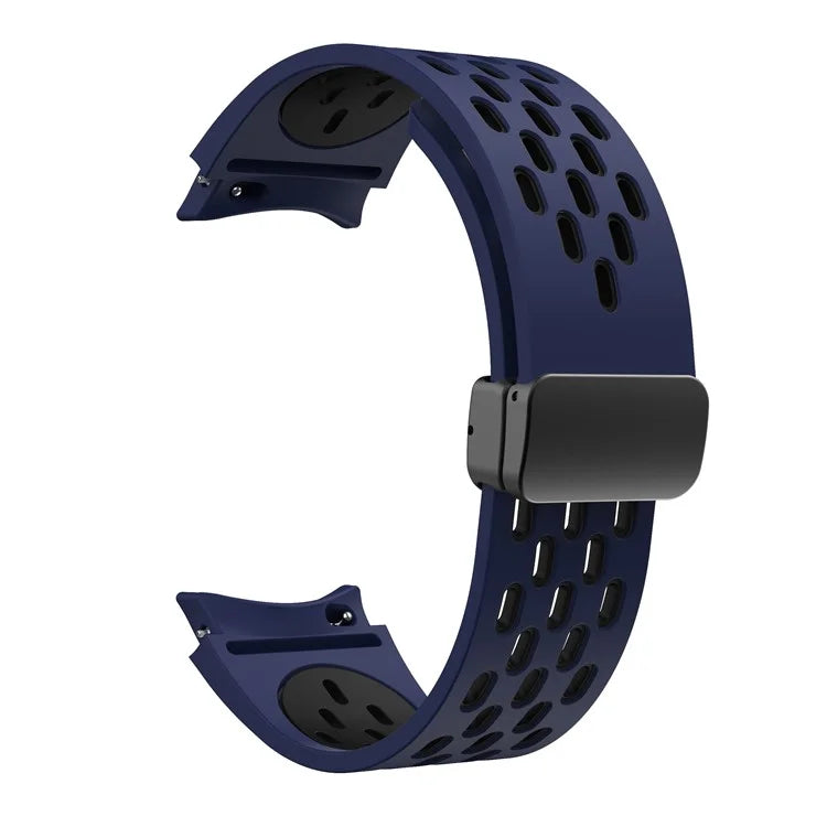 For Samsung Galaxy Watch6 40mm / Watch6 44mm / Watch6 Classic 43mm Silicone Watchband Black Buckle Strap