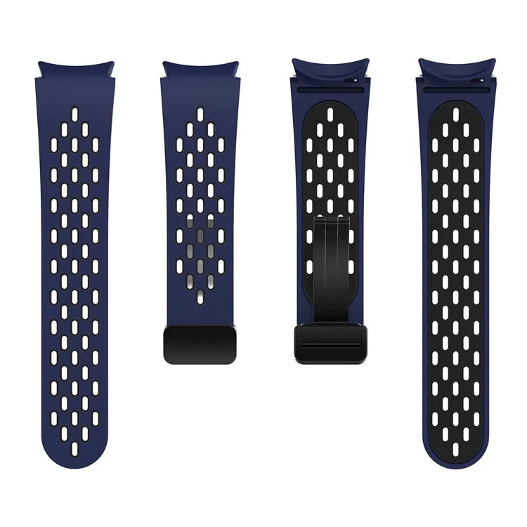 For Samsung Galaxy Watch6 40mm / Watch6 44mm / Watch6 Classic 43mm Silicone Watchband Black Buckle Strap