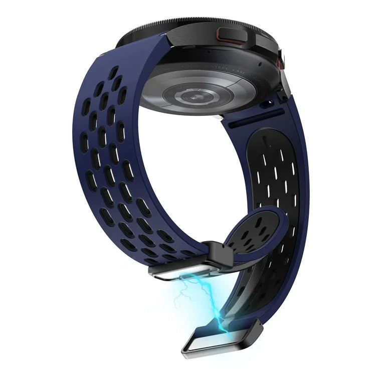 For Samsung Galaxy Watch6 40mm / Watch6 44mm / Watch6 Classic 43mm Silicone Watchband Black Buckle Strap