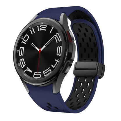 For Samsung Galaxy Watch6 40mm / Watch6 44mm / Watch6 Classic 43mm Silicone Watchband Black Buckle Strap