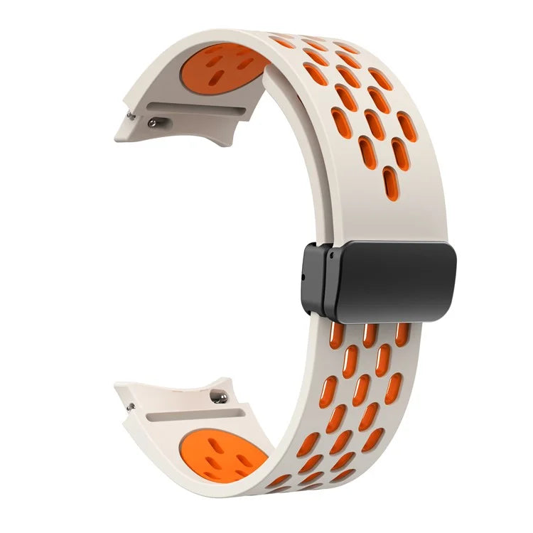 For Samsung Galaxy Watch6 40mm / Watch6 44mm / Watch6 Classic 43mm Silicone Watchband Black Buckle Strap