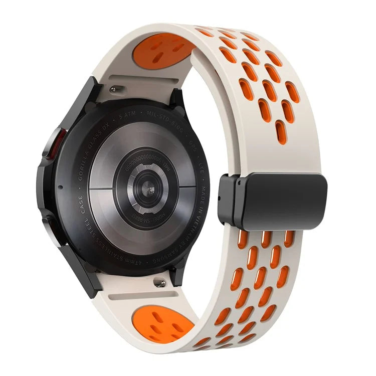 For Samsung Galaxy Watch6 40mm / Watch6 44mm / Watch6 Classic 43mm Silicone Watchband Black Buckle Strap