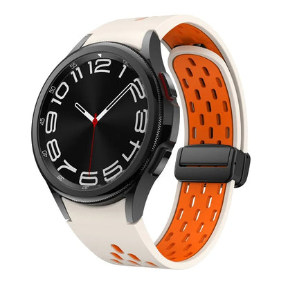 For Samsung Galaxy Watch6 40mm / Watch6 44mm / Watch6 Classic 43mm Silicone Watchband Black Buckle Strap