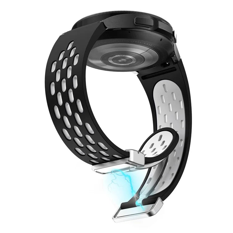 For Samsung Galaxy Watch6 40mm / Watch6 44mm / Watch6 Classic 43mm Watch Strap with Silver Buckle