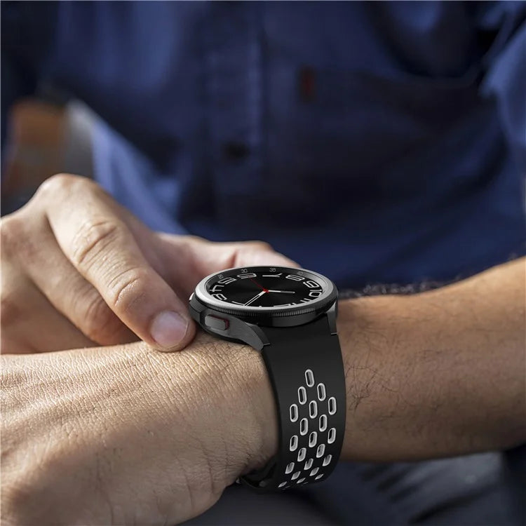 For Samsung Galaxy Watch6 40mm / Watch6 44mm / Watch6 Classic 43mm Watch Strap with Silver Buckle