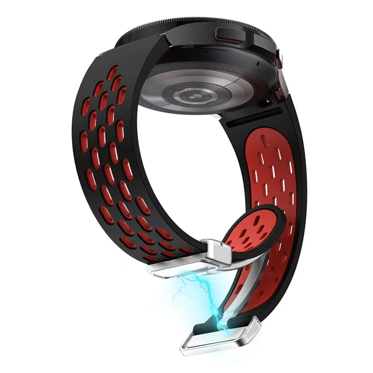 For Samsung Galaxy Watch6 40mm / Watch6 44mm / Watch6 Classic 43mm Watch Strap with Silver Buckle
