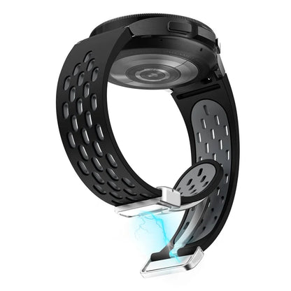 For Samsung Galaxy Watch6 40mm / Watch6 44mm / Watch6 Classic 43mm Watch Strap with Silver Buckle