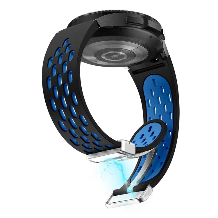 For Samsung Galaxy Watch6 40mm / Watch6 44mm / Watch6 Classic 43mm Watch Strap with Silver Buckle