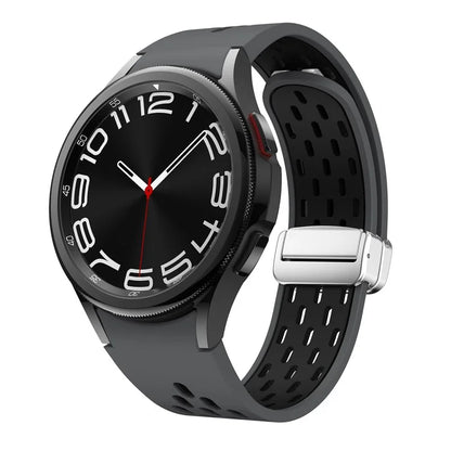 For Samsung Galaxy Watch6 40mm / Watch6 44mm / Watch6 Classic 43mm Watch Strap with Silver Buckle