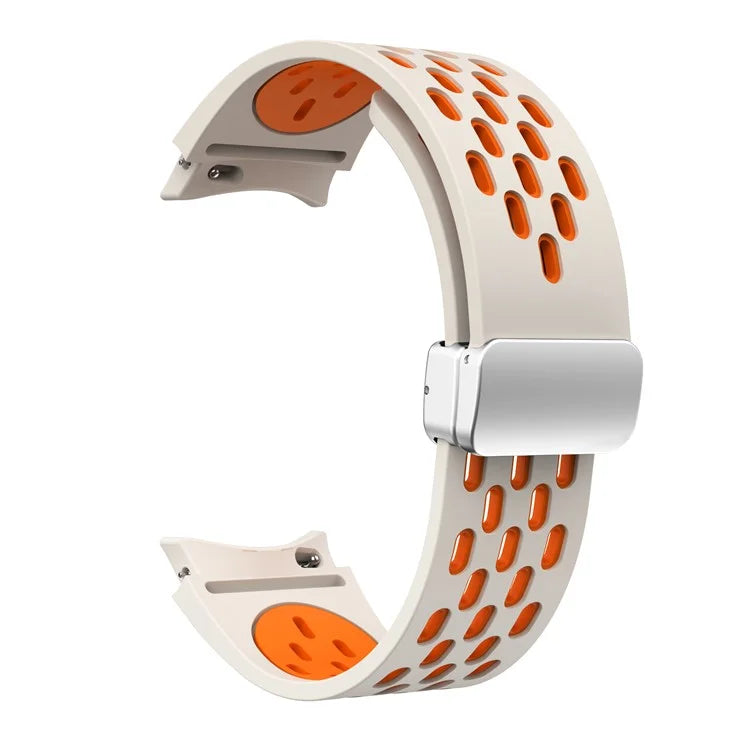 For Samsung Galaxy Watch6 40mm / Watch6 44mm / Watch6 Classic 43mm Watch Strap with Silver Buckle