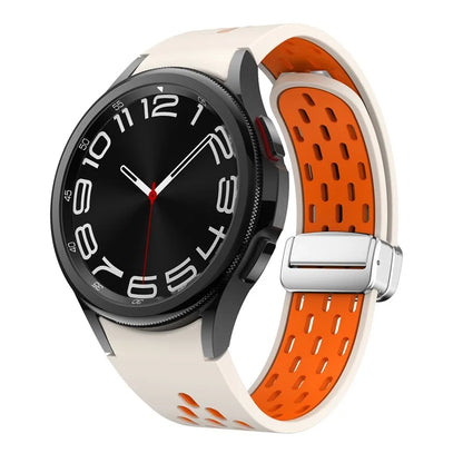 For Samsung Galaxy Watch6 40mm / Watch6 44mm / Watch6 Classic 43mm Watch Strap with Silver Buckle