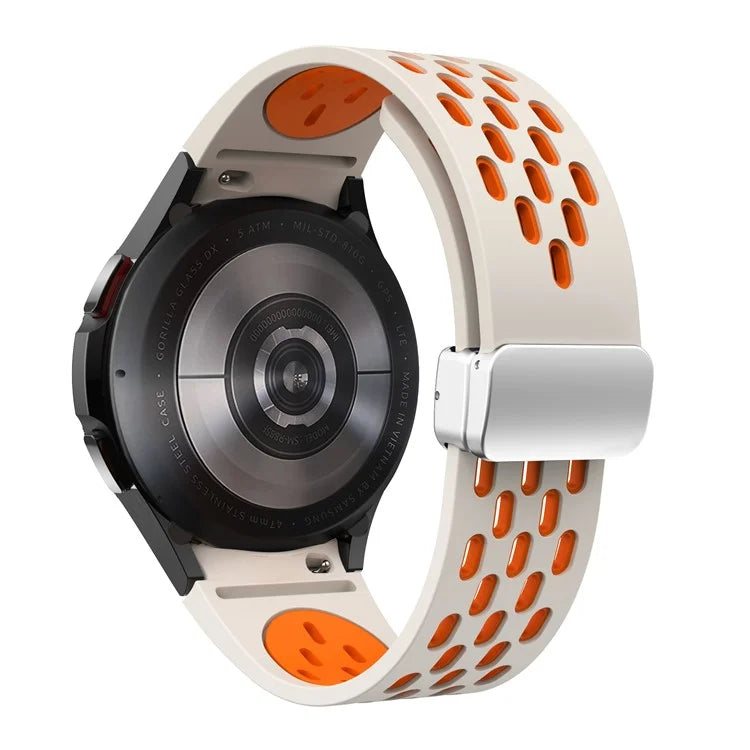 For Samsung Galaxy Watch6 40mm / Watch6 44mm / Watch6 Classic 43mm Watch Strap with Silver Buckle