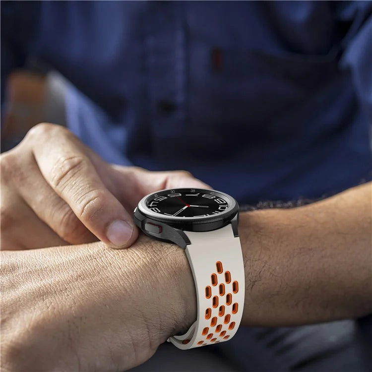 For Samsung Galaxy Watch6 40mm / Watch6 44mm / Watch6 Classic 43mm Watch Strap with Silver Buckle