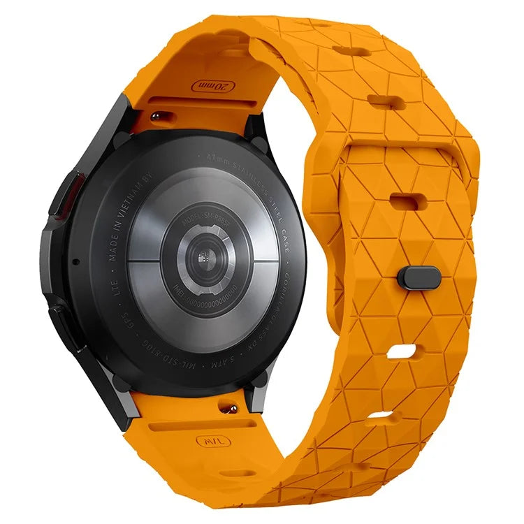 For Samsung Galaxy Watch6 / Watch 5 / Watch4 Football Pattern Strap Silicone Watch Band