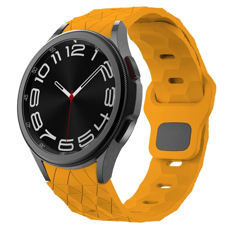 For Samsung Galaxy Watch6 / Watch 5 / Watch4 Football Pattern Strap Silicone Watch Band