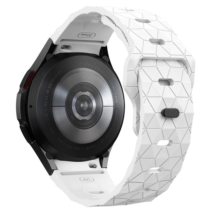 For Samsung Galaxy Watch6 / Watch 5 / Watch4 Football Pattern Strap Silicone Watch Band