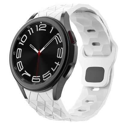For Samsung Galaxy Watch6 / Watch 5 / Watch4 Football Pattern Strap Silicone Watch Band