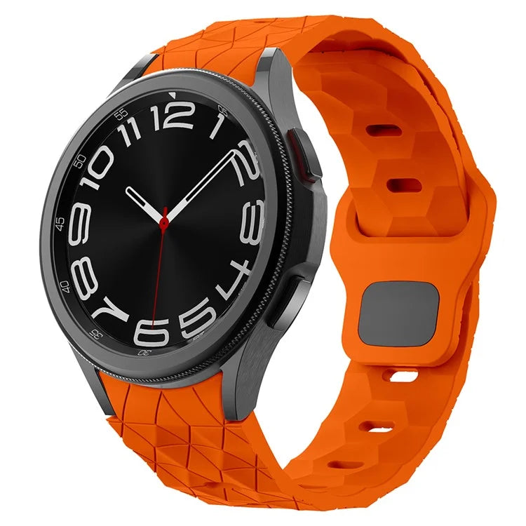 For Samsung Galaxy Watch6 / Watch 5 / Watch4 Football Pattern Strap Silicone Watch Band