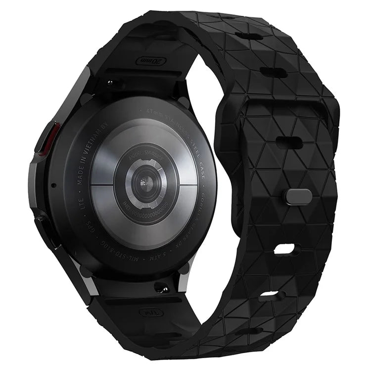 For Samsung Galaxy Watch6 / Watch 5 / Watch4 Football Pattern Strap Silicone Watch Band
