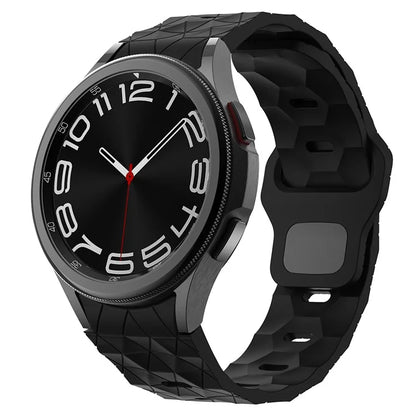For Samsung Galaxy Watch6 / Watch 5 / Watch4 Football Pattern Strap Silicone Watch Band
