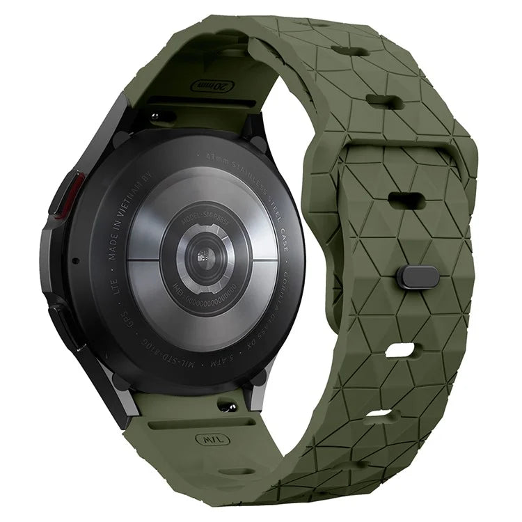 For Samsung Galaxy Watch6 / Watch 5 / Watch4 Football Pattern Strap Silicone Watch Band