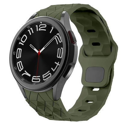 For Samsung Galaxy Watch6 / Watch 5 / Watch4 Football Pattern Strap Silicone Watch Band