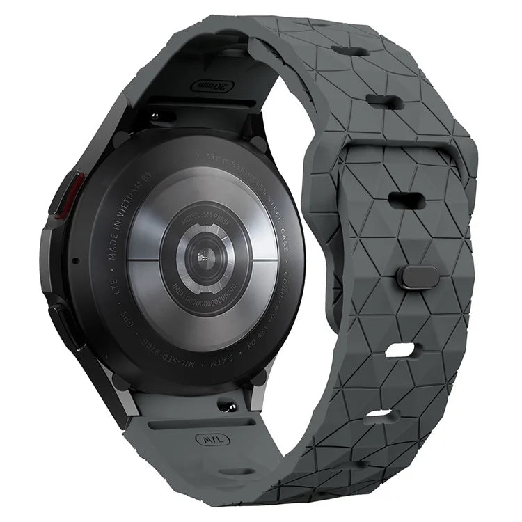 For Samsung Galaxy Watch6 / Watch 5 / Watch4 Football Pattern Strap Silicone Watch Band