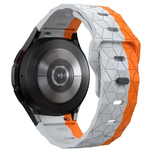 For Samsung Galaxy Watch6 / Watch 5 / Watch4 Silicone Strap Dual Color Watch Band Football Pattern