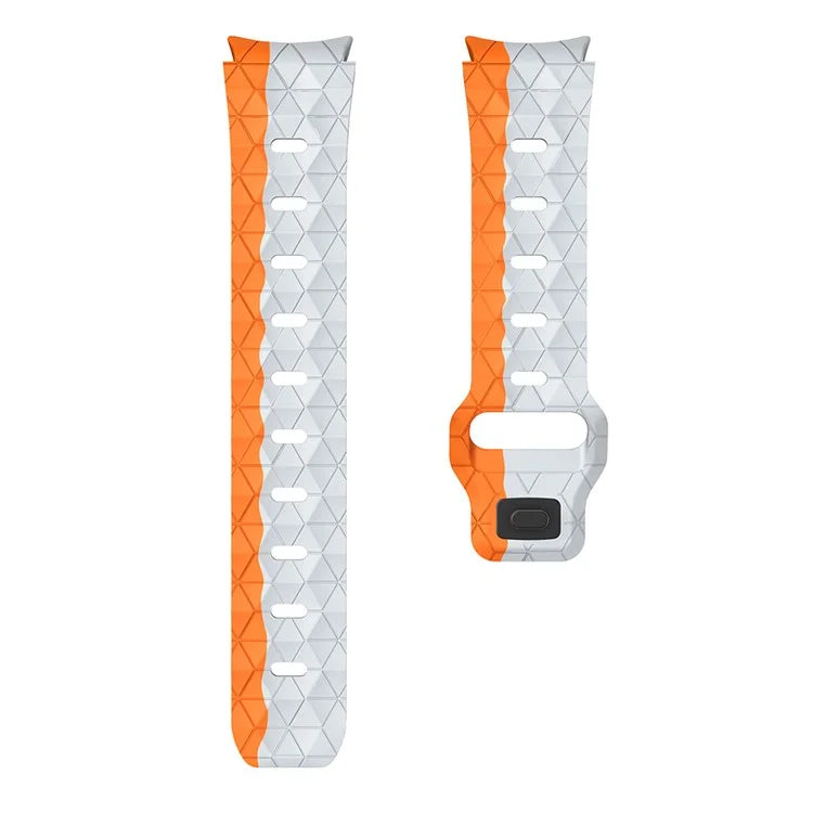 For Samsung Galaxy Watch6 / Watch 5 / Watch4 Silicone Strap Dual Color Watch Band Football Pattern