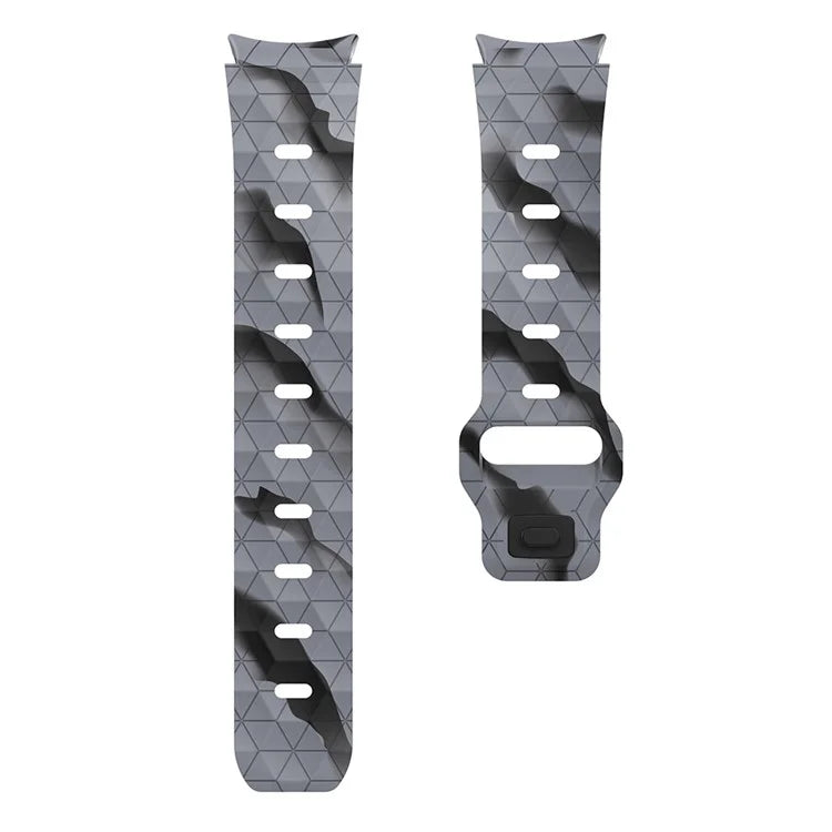 For Samsung Galaxy Watch6 / Watch 5 / Watch4 Silicone Strap Dual Color Watch Band Football Pattern
