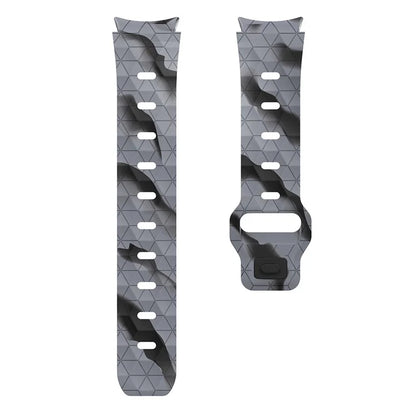 For Samsung Galaxy Watch6 / Watch 5 / Watch4 Silicone Strap Dual Color Watch Band Football Pattern