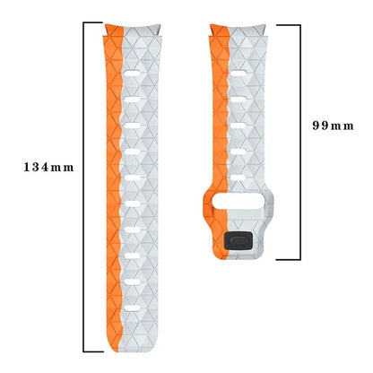 For Samsung Galaxy Watch6 / Watch 5 / Watch4 Silicone Strap Dual Color Watch Band Football Pattern