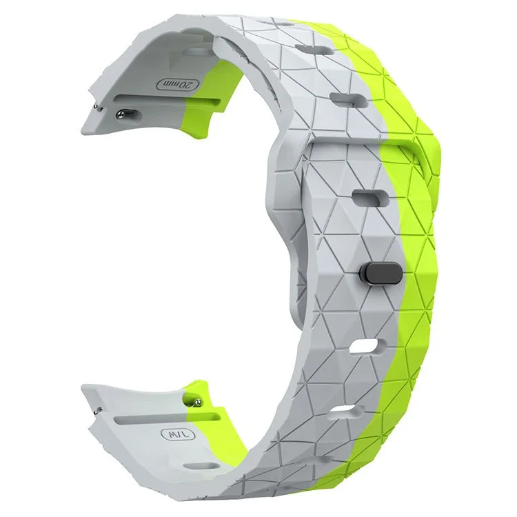 For Samsung Galaxy Watch6 / Watch 5 / Watch4 Silicone Strap Dual Color Watch Band Football Pattern