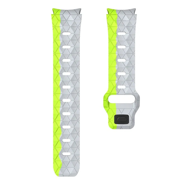For Samsung Galaxy Watch6 / Watch 5 / Watch4 Silicone Strap Dual Color Watch Band Football Pattern