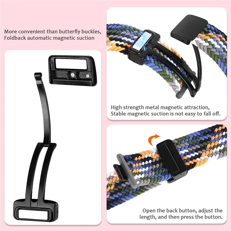 For Xiaomi Smart Band 8 Pro / Redmi Watch 4 Nylon Braided Band Magnetic Buckle Watch Strap