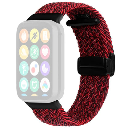For Xiaomi Smart Band 8 Pro / Redmi Watch 4 Nylon Braided Band Magnetic Buckle Watch Strap+Red