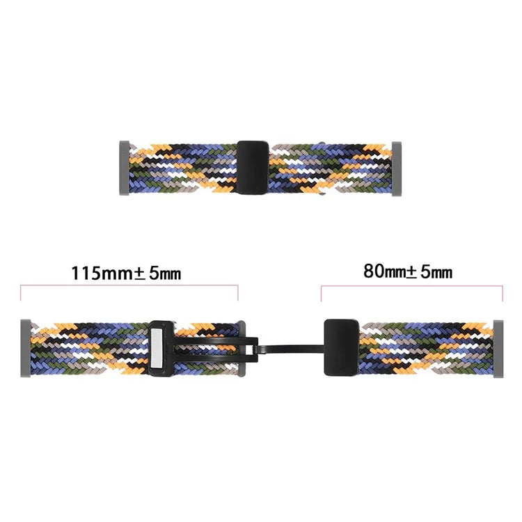 For Xiaomi Smart Band 8 Pro / Redmi Watch 4 Nylon Braided Band Magnetic Buckle Watch Strap+Red