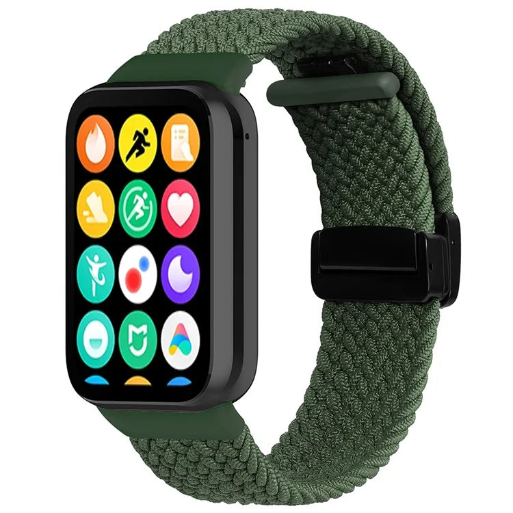For Xiaomi Smart Band 8 Pro / Redmi Watch 4 Nylon Braided Band Magnetic Buckle Watch Strap