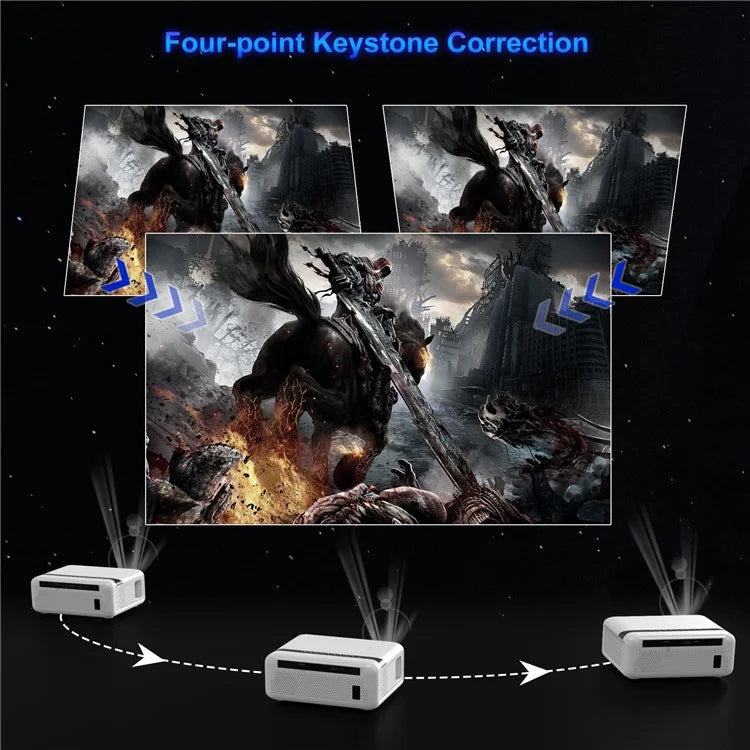 E520 1080P FHD Projector Android 9.0 BT5.0 1G+8G 1,4000 Lumen Home Theater Projector Support 4K