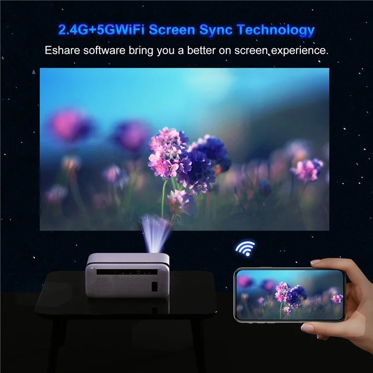 E520 1080P FHD Projector Android 9.0 BT5.0 1G+8G 1,4000 Lumen Home Theater Projector Support 4K