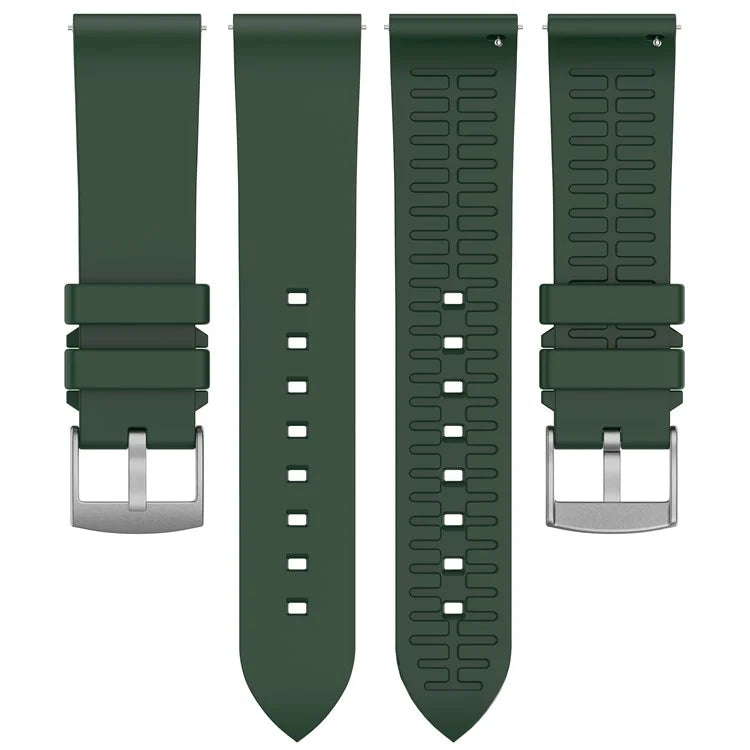For Samsung Galaxy Watch6 Classic / Watch 5 / Garmin vivoactive 5 Wrist Band 20mm Fluorine Rubber Strapish Green