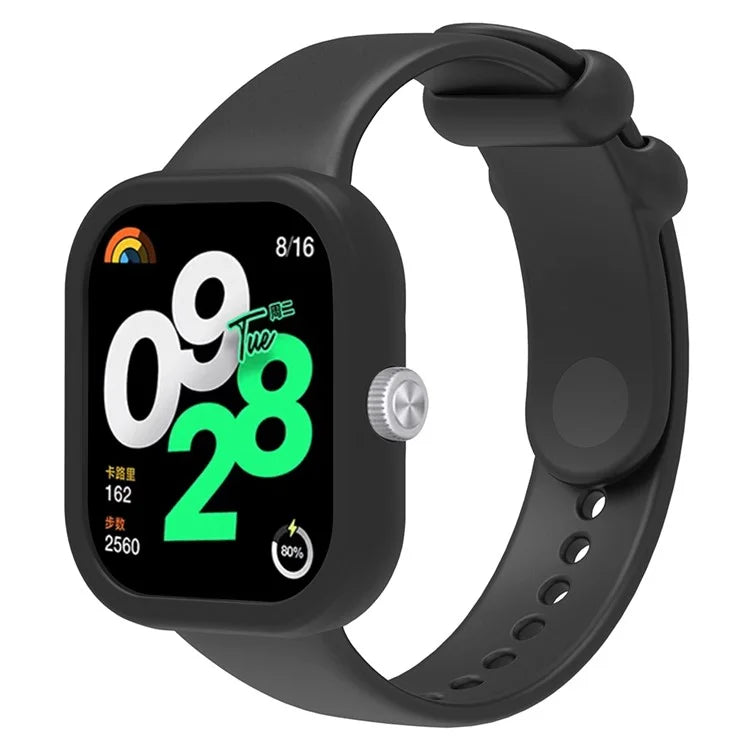 For Xiaomi Redmi Watch 4 Silicone Watch Band Wrist Strap with Watch Case