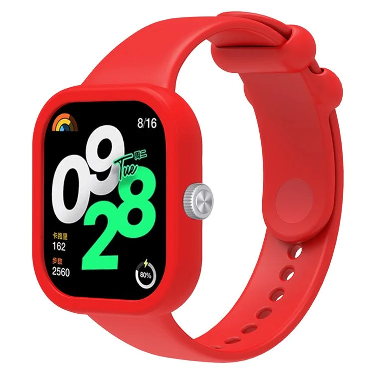 For Xiaomi Redmi Watch 4 Silicone Watch Band Wrist Strap with Watch Case